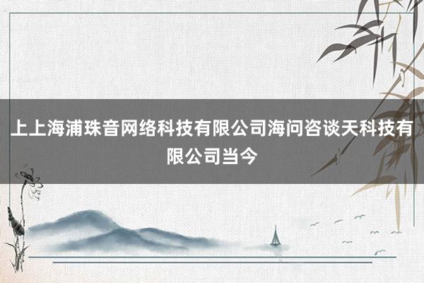 上上海浦珠音网络科技有限公司海问咨谈天科技有限公司当今